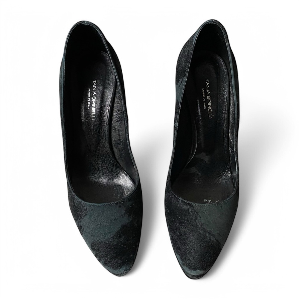 Tania Spinelli Black Calf Hair Platform Heels - Size EU 39 - Picture 6 of 7
